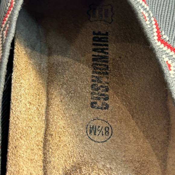 CUSHIONAIRE Sz 8.5 Swiss Knit Clogs Fabric Stretchy Decorated Trim Slip On - Picture 5 of 8